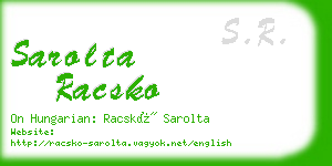 sarolta racsko business card